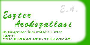 eszter arokszallasi business card