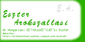 eszter arokszallasi business card